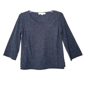 Loft Shirt Women Size SP Small Petite Black White Knit